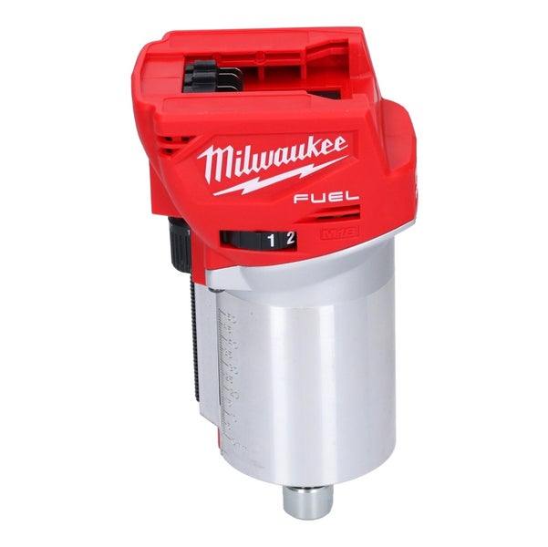 Milwaukee M18 FUEL Akku-Kantenfräse mit Tiefeneinstellung und Geschwindigkeitsregler.