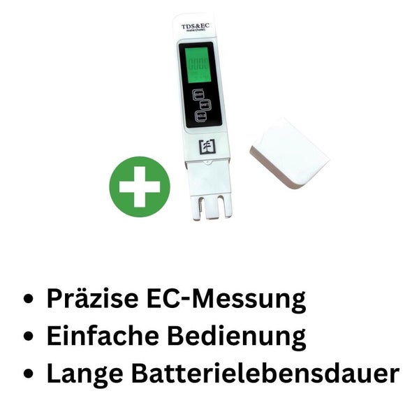 VGH Digitales EC-Messgerät – Präzise Wasserleitfähigkeit für Garten & Hobby | 0,1 EC Auflösung, robustes Design, einfach zu bedienen