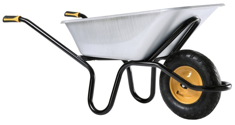 Schubkarre mit Metallwanne und Luftrad