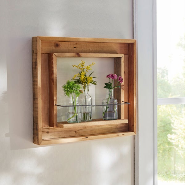 FRANK FLECHTWAREN | Dekofenster Upcycling, HOLZ, METALL, 48 x 11 x 43 cm