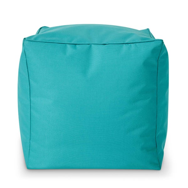 Green Bean Sitzsack-Hocker 40x40x40cm mit EPS-Perlen Füllung - Fußhocker Fußkissen Sitz-Pouf für Sitzsäcke - Bodenkissen für Kinder und Erwachsene - Fußablage Sitzkissen Sitzhocker Aquamarin