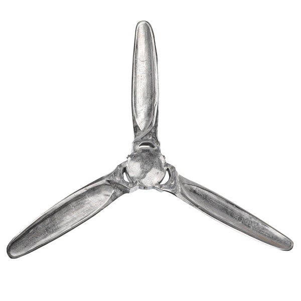 WOMO-DESIGN Flugzeug Propeller Sky Wand Dekoration Skulptur Design 90 x 90 cm (BxH) aus Poliertes Aluminium mit Nickel Finish Unikat Wanddeko Glänzend Silber Deko Wohnzimmer Wandschmuck Edler Glanz