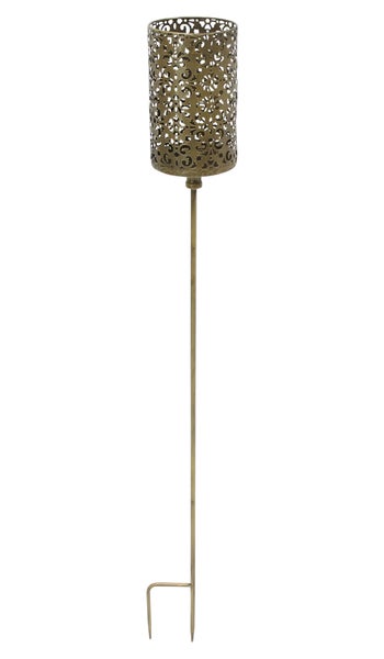 FRANK FLECHTWAREN | Gartenstecker Ornament, METALL, GLAS, 11 x 11 x 100 cm