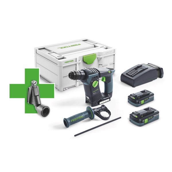 Festool BHC 18 HPC 4,0 I-Plus Promo 21 Akku Bohrhammer 18 V 25 Nm 1,8 J SDS Plus Brushless ( 577206 ) + 2x Akku 4,0 Ah + Ladegerät + Bohrstaubdüse + Systainer