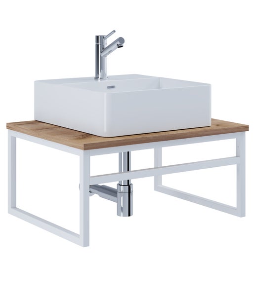 2-tlg. Waschplatz Waschtisch Waschbecken Bitila 60