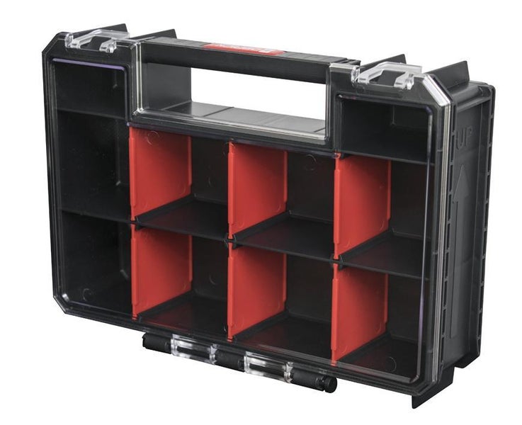 PROREGAL QBRICK Sortimentskasten Two HxBxT 18 x 26 x 65 cm 11 Liter Mit Deckgriff Mit Klemmverschlüsse Schwarz