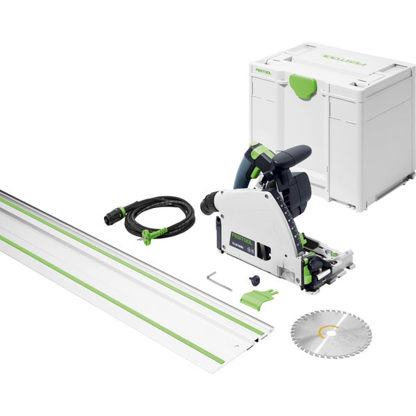 Festool Tauchsäge mit Führungsschiene, Sägeblatt und Zubehör in einem Systainer