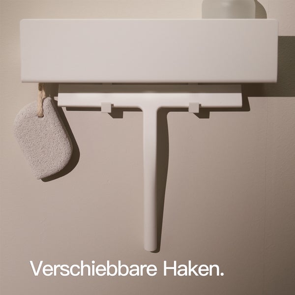 Designfabrik Hamburg Duschablage ohne Bohren Weiß 30cm