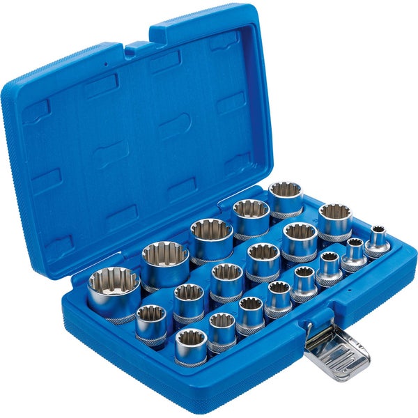 Steckschlüssel-Satz in blauem Kunststoffkoffer