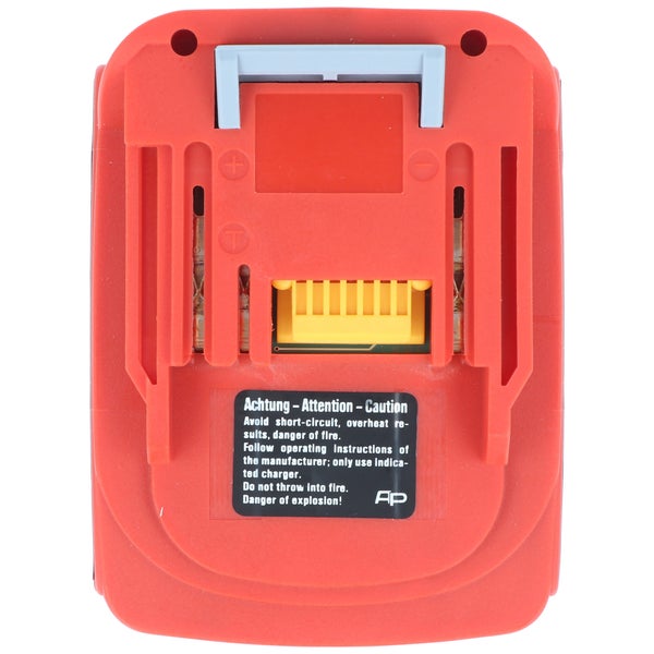 Akkupack Rückseite mit Warnhinweisen