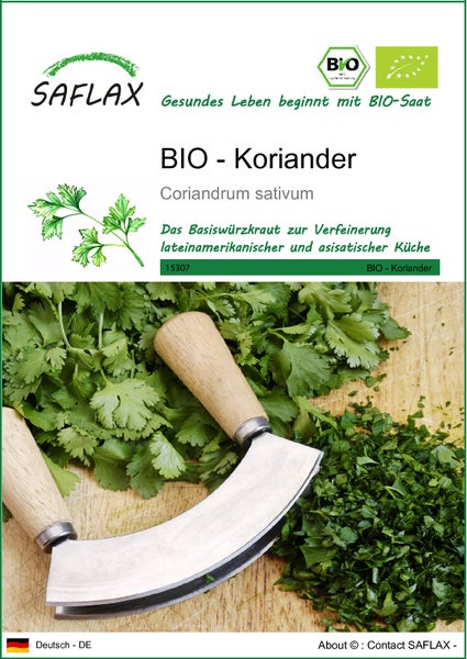 SAFLAX  - BIO - Koriander - Coriandrum sativum - 150 Samen