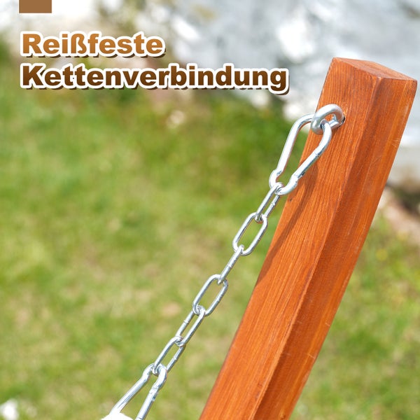 Reißfeste Kettenverbindung an Holzpfosten