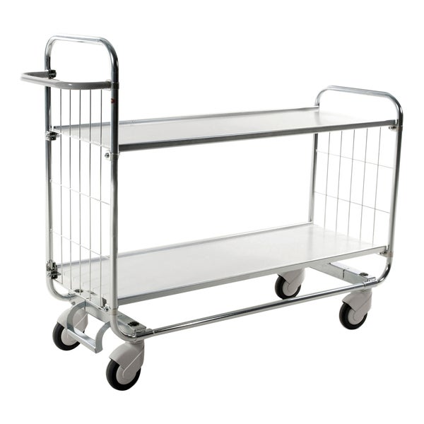 Transportwagen mit zwei Ablageflächen und Rollen