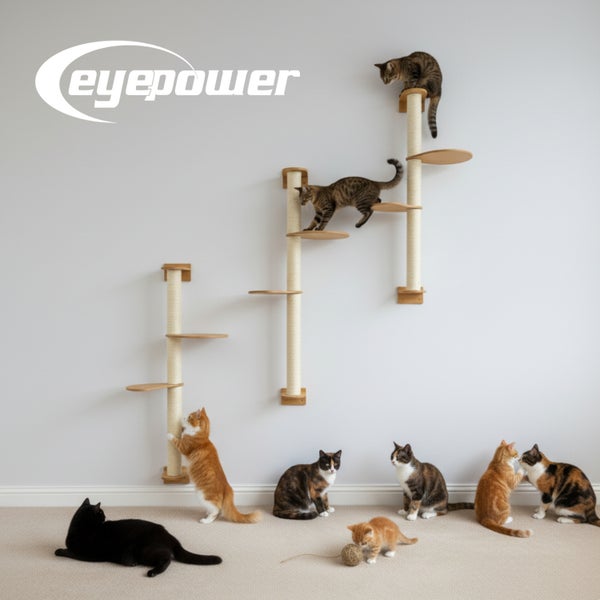 Wandkletterbaum mit Sisalstämmen und Liegeplattformen für Katzen Eyepower Logo