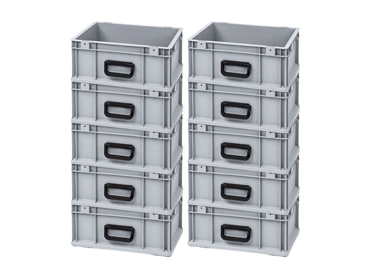 PROREGAL Spar Set 10x Eurobox Nextgen Portable Uno HxBxT 17 x 30 x 40 cm 16 Liter Eurobehälter Transportbox Transportbehälter Stapelbehälter