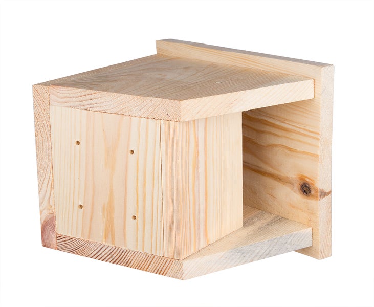 BigDean 2er Set Nistkasten für Rotkehlchen, Gartenrotschwanz & andere Vögel - Halbhöhle Brutkasten Rotschwänzchen Vogelhaus verschraubt - Massivholz aus Schreinerei