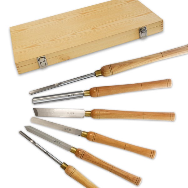 Holzdrechselwerkzeug-Satz mit Holzkiste