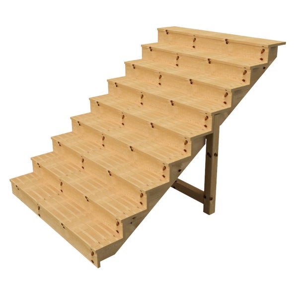 Holztreppe mit sieben Stufen