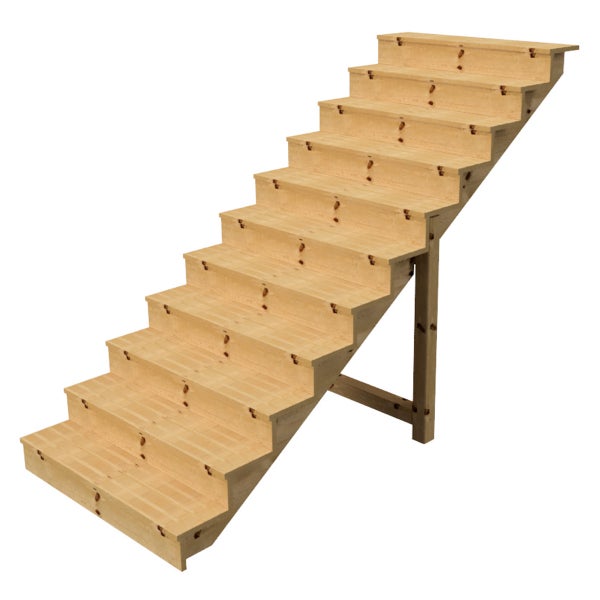 Holztreppe mit zwölf Stufen