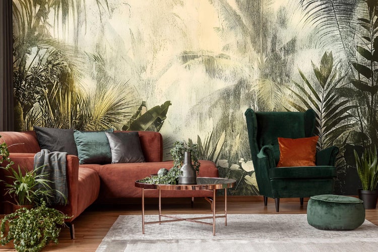 Fototapete Dschungel Blätter Wohnzimmer Vlies Tapete 350x250 cm