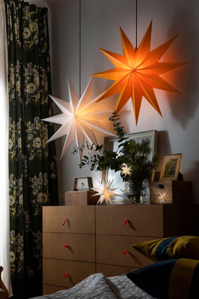 Sterntaler Dekostern | Weihnachtsstern | Kunststoff | 11-Zacker | Faltstern | 100cm | Außen | Glühbirne | Netzstecker