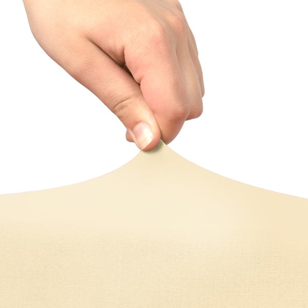 Beautissu Leona Stuhlhusse 95x45cm Creme Stretch Bankett