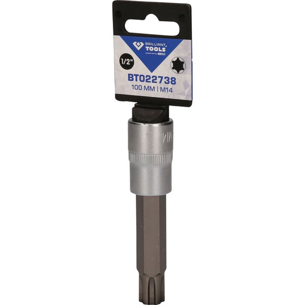 Brilliant Tools Steckschlüssel-Einsatz Innenvielzahn M14, 100 mm lang