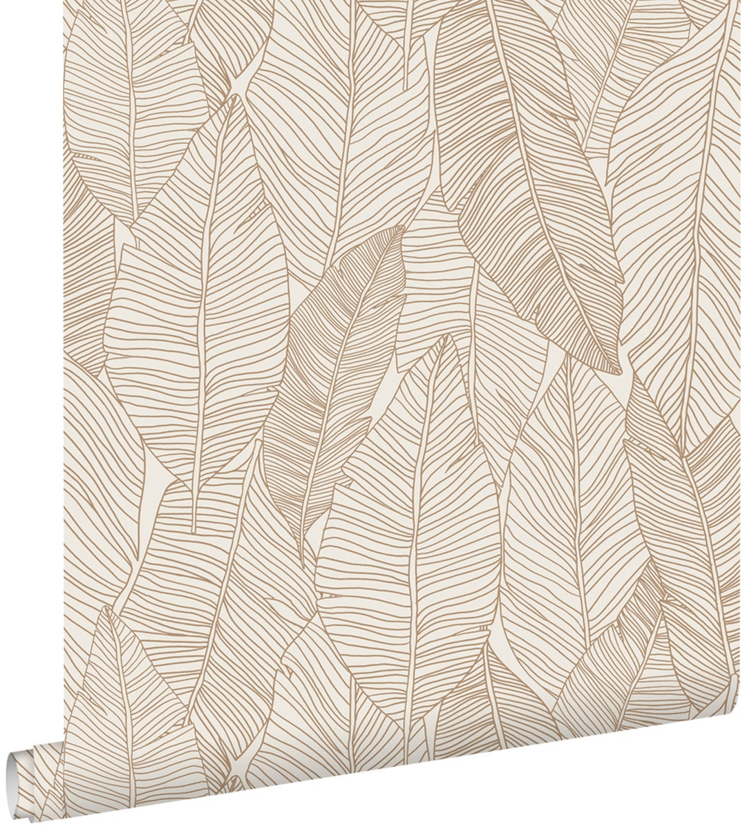 ESTAhome Tapete gezeichnete Blätter Beige - 0,53 x 10,05 m - 139352