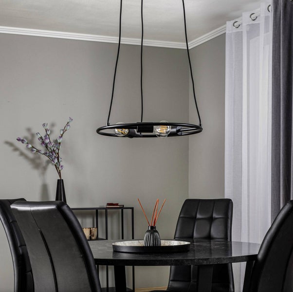 Lucande Pendelleuchte Linnard (Design, Modern) in Schwarz aus Metall (3 flammig E27) - Design-Hängeleuchte Esstischlampe Hängelampe Hängeleuchte Wohnzimmerleuchte