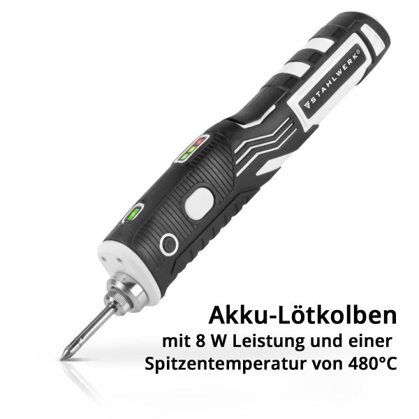 Akku-Lötkolben BLK-8 ST mit 480°C Löttemperatur im Komplett-Set