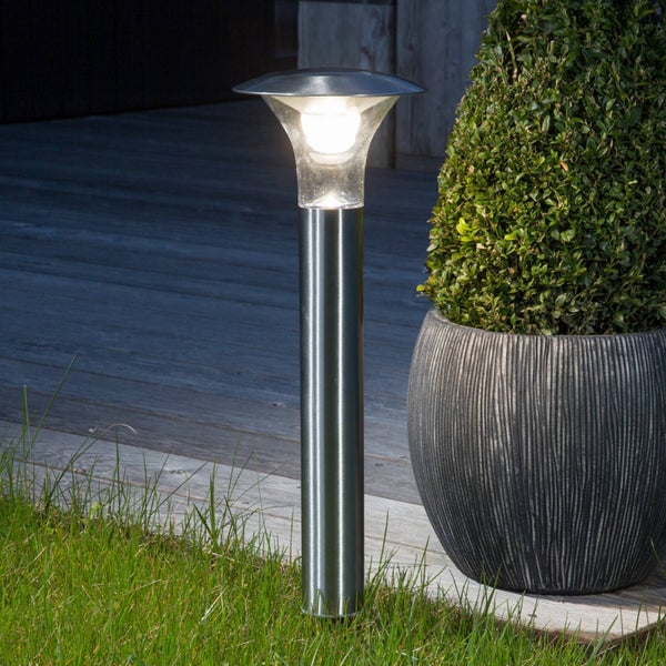 Lindby LED Solarleuchten Jolin (spritzwassergeschützt (Modern) in Alu aus Edelstahl (1 flammig, ) - Solarlampe Solarleuchte Garten