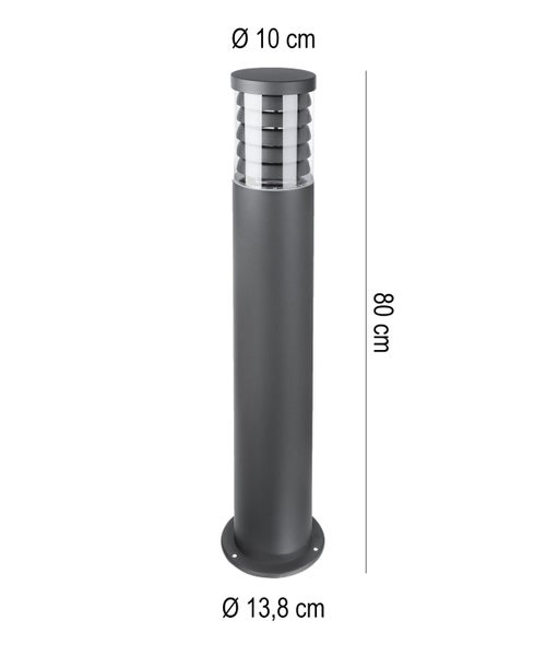 Pollerleuchte Gartenleuchte Wegeleuchte Tulcan 80 cm dark grey E27 10946