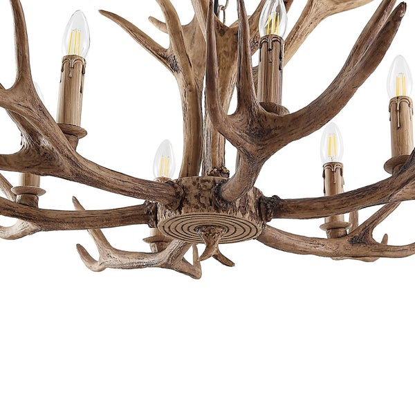 Kronleuchter mit Geweihdesign und mehreren Glühbirnen