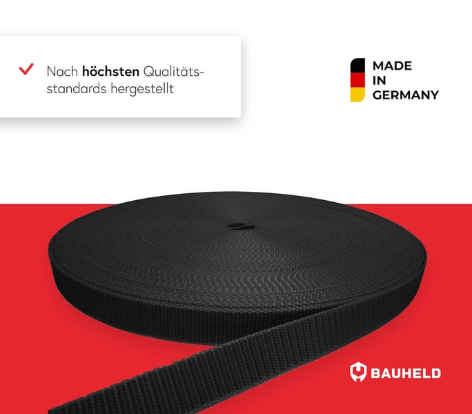 Schwarzes Gurtband auf Rolle, hergestellt nach höchsten Qualitätsstandards