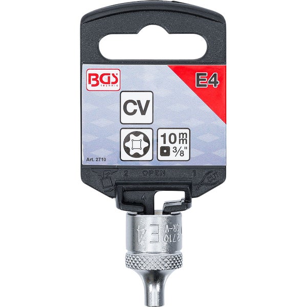 BGS Steckschlüssel-Einsatz E-Profil Antrieb Innenvierkant 10 mm (3/8) SW E4 - 2710