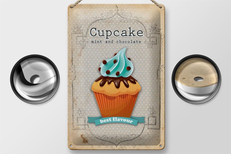 Blechschild Spruch 20x30cm Cupcake mint chocolate best