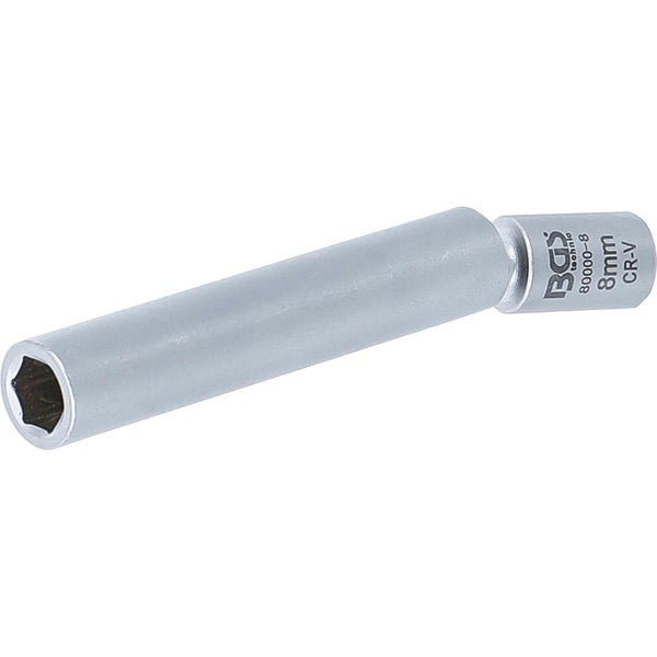 BGS Glüh- und Zündkerzen-Gelenk-Einsatz Antrieb Innenvierkant 6,3 mm (1/4) SW 8 mm - 80000-8