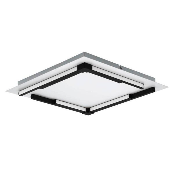 LED Deckenleuchte Zampote in Weiß und Schwarz 25W 3300lm eckig