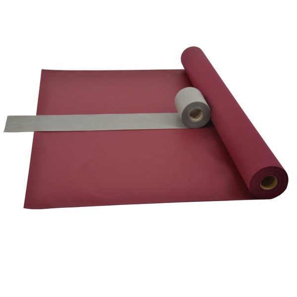 Sensalux Kombi-Set 1 Tischdeckenrolle 1m x 25m bordeaux + Tischläufer 15cm grau