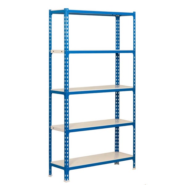 Schwerlastregal BIG METAL SHARK | HxBxT 200x100x50cm | Fachlast 180kg | Blau-Weiß