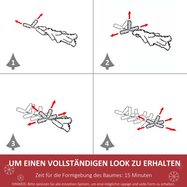 HOMCOM Weihnachtsbaum, Ø60 x 210 cm, PVC, Grün