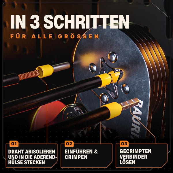 BAURIX ® 1200 Stück Aderendhülsen Sortiment I Isolierte Hülsen nach DIN 46228-4: 2020-03 I 0,5 mm² - 10 mm² I Profi Isolierhülsen Set