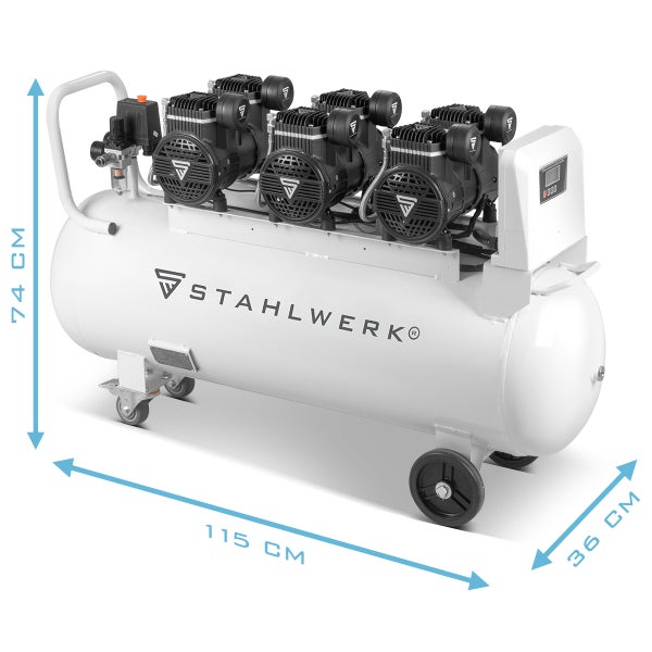 STAHLWERK Kompressor ST-1010 Pro 10 bar, 6,5 PS, 4,8 kW, 630 l/min, 100 l Tank