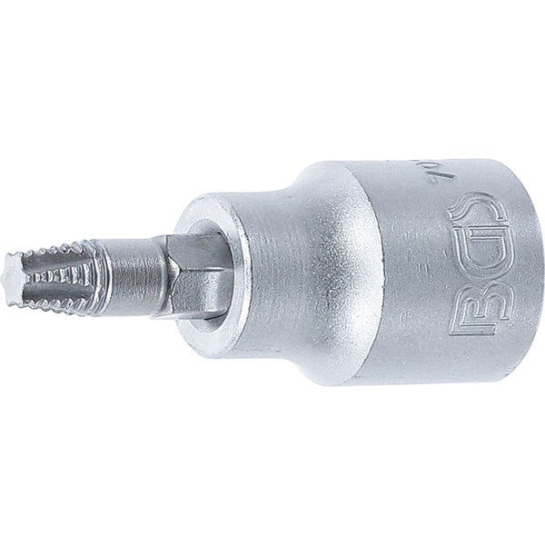 BGS Schraubenausdreher-Bit-Einsatz Antrieb Innenvierkant 10 mm (3/8) für defektes T-Profil (für Torx) T27 - 7098-T27