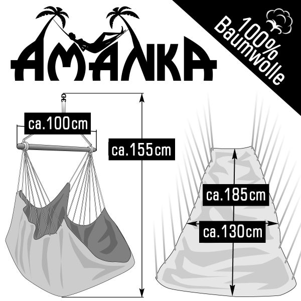 XXL Hängesessel Relaxsessel 185x130cm bis 150kg in Mint