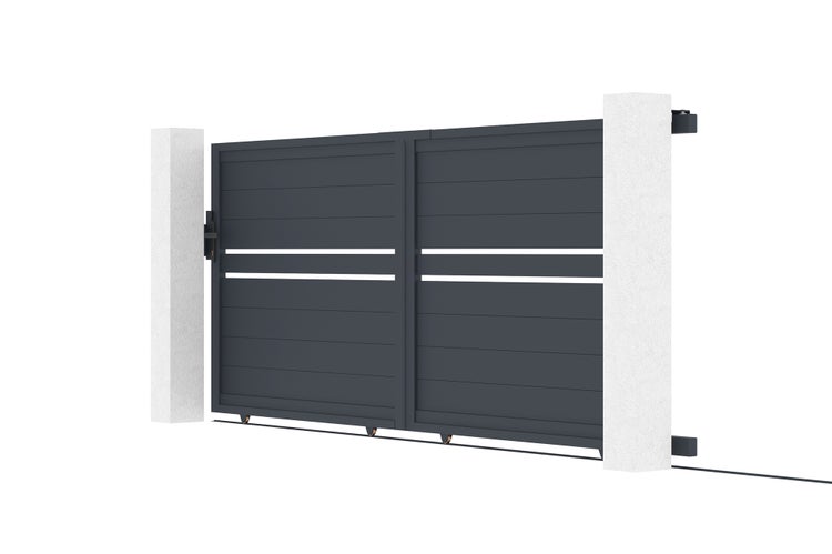 Schiebetor 3,5 m CIMONE H.140 graues Aluminium