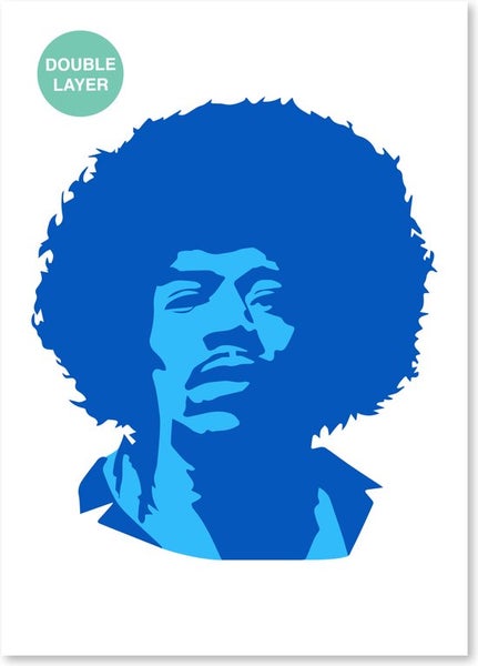 Jimi Hendrix Schablone - 2 Schichten Kunststoff A3 Schablone