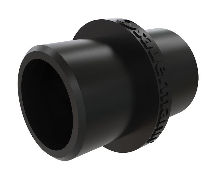 PE-Rohrreduzierung schwarz, Übergangsstück für Sanitär- und Bewässerungssysteme.