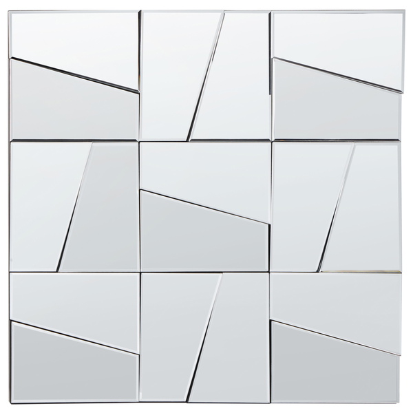 Quadratischer Wandspiegel, bestehend aus neun Einzelelementen