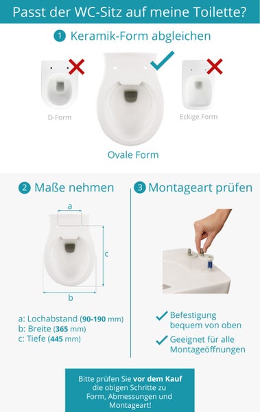 Calmwaters® WC Sitz Maritimes Flair, Absenkautomatik & abnehmbar, Toilettendeckel günstig, Top-Fix-Befestigung von oben, universale O-Form, Thermoplast, Toilettensitz preiswert, maritim, 26LP5007